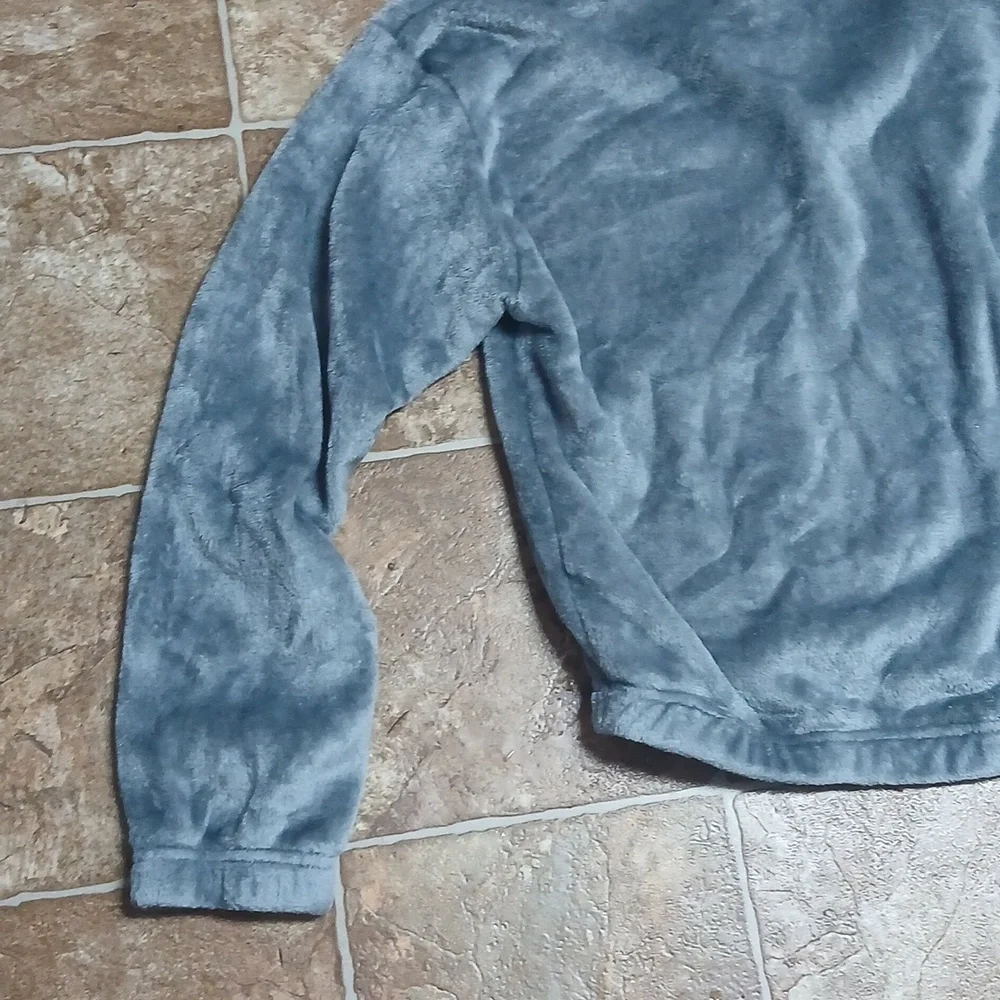 Disney Mickey and Friends Plush Cropped Gray Zip-Up Pullover - Picture 5 of 5